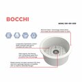 Bocchi 18.5 in W x 18.5 in L x 9 in H, Fireclay, Fireclay Kitchen Sink 1361-001-0120
